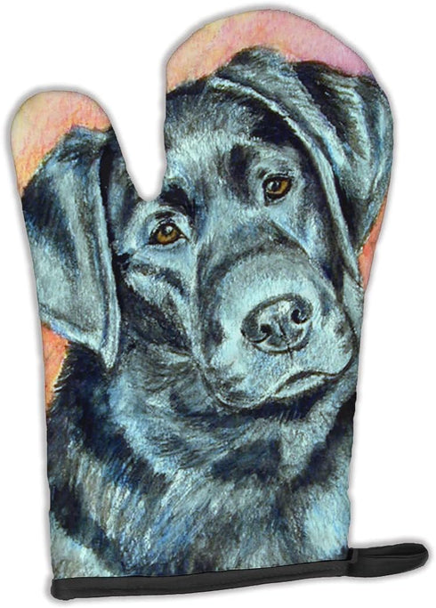 Caroline's Treasures 7177OVMT Black Labrador Oven Mitt | Heat Resistant Thick Kitchen Mitt for Hot Pans