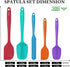 HOTEC Heat Resistant 600? Food Grade Silicone Rubber Spatula Set, Non Stick, Dishwasher Safe, Multicolor Set of 5