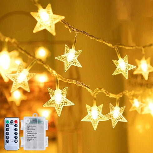 Brightown Star String Lights Battery Operated - 17 ft 50 LED Star