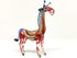Giraffe Miniature Figurine, Hand Blown Glass Animal Sculpture, Tiny Collectible Art Gift for Home Décor (3.5" Multi-Red)