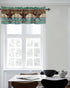 Western Valances Curtain 1 Panel for Kitchen Cafe, Teal Brown Wood Grain, 42"x12", Rod Pocket Window Treatment