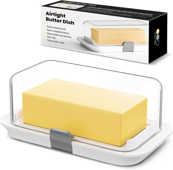 Pisol Large Butter Dish for 1 lb Canadian Butter, Airtight Butter Keeper