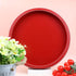 Counter, Hrastany Red Round Wood Decorative Ottoman Tray for Coffee Table Kitchen Living Room, Handcrafted Wooden