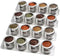 Vetacsion Set of 16 Magnetic Spice Tins with 4 Metal Wall-Plates,100 Preprinted