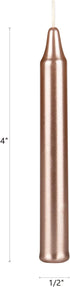 Mega Candles 20 pcs Unscented Mini Taper Candles, 4 Inch Tall Rose Gold for Magic Chimes and Rituals