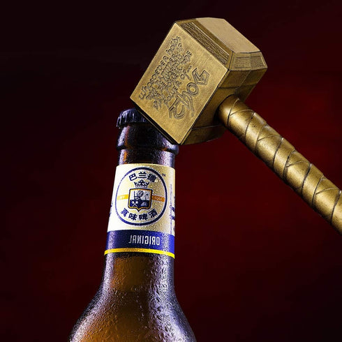 Hammer of Thor Shaped Beer Opener - Bottle Opener in Bronze