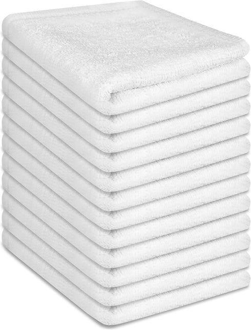 12 Pack 100% Cotton Wash Cloth, 12x12 Inch Highly Absorbent and Soft