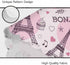 AOYEGO 60 Inch Eiffel Tower Pink Table Cloth Romantic Paris Ice Cream Coffee Star Shaped Leaves Round Tablecloth