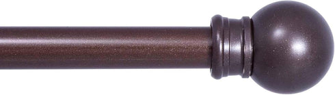 Kenney 7/16” Fiona Café Window Curtain Rod, Chocolate, 48-84”