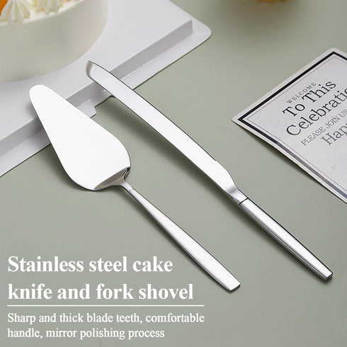 Wedding Cake Knife and Server Set - Cake Cutter and Pie Server, Dishwasher Safe for Weddings and Birthdays