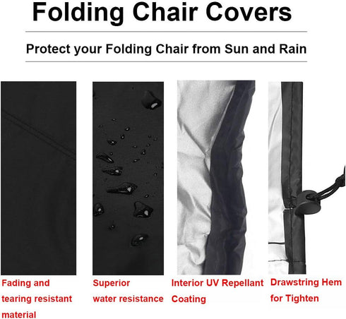 Silvotek 210D Cover(Size:28''L 13''W 43''H) Zero Gravity Chair Covers - Outdoor Folding Chair Cover with Durable