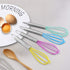 4 Pack Colorful Mini Silicone Kitchen Whisks, Stainless Steel Handles for Milk Egg Blending, 6 Inches