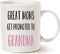 Mothers Day Funny Grandma Coffee Mug, Great Moms Get Promoted to Grandma, 11 Oz Birthday Gift for Grandmother