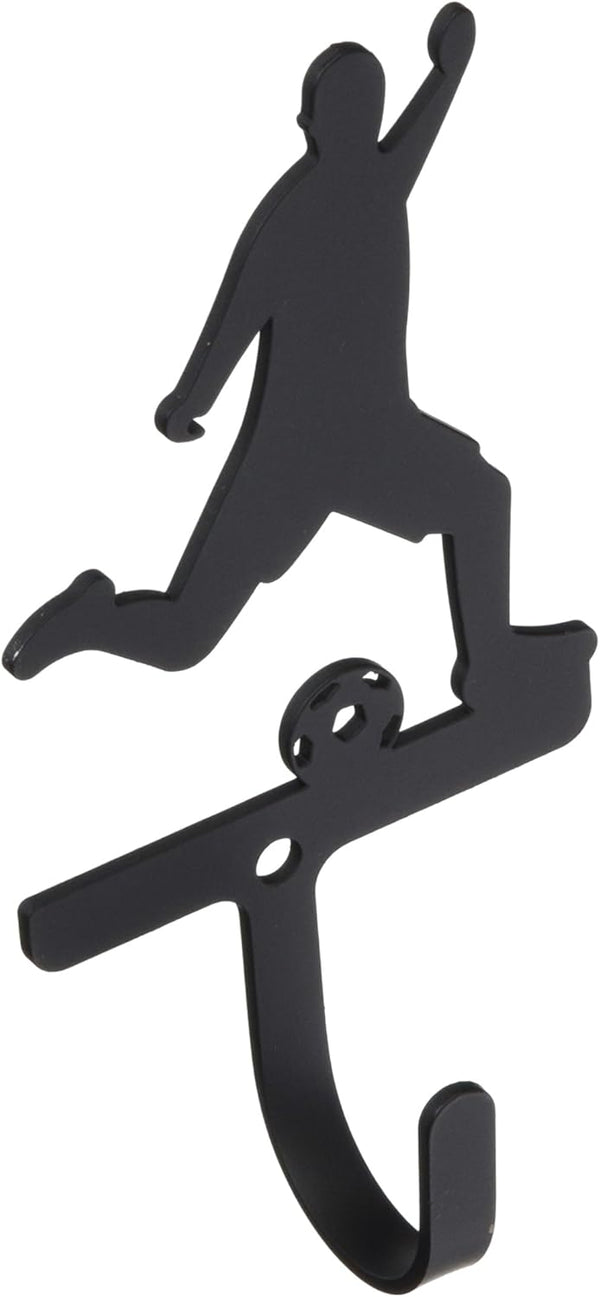 StealStreet 5 Inch Small Soccer Player Wall Hook - Wrought Iron, Carbon (99.85%, 0.15%)