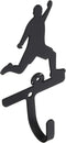 StealStreet 5 Inch Small Soccer Player Wall Hook - Wrought Iron, Carbon (99.85%, 0.15%)