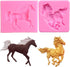 2Pcs Small Size Horse Fondant Mold - Silicone Chocolate Candy Gum Paste Cake Decorating Tool, Pink