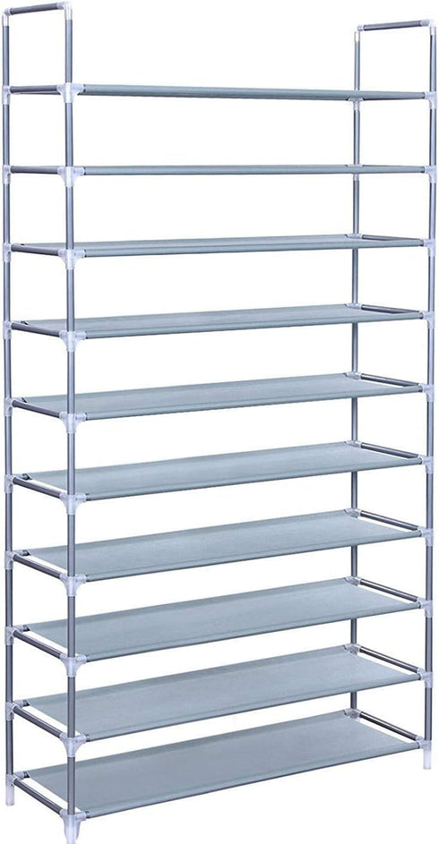 GREEF Classics 10-Tier 50-Pair Shoe Rack Organizer Sturdy Metal Storage Shelf for Bedroom,