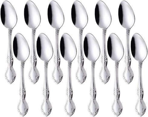 Coffee Spoons Set of 12, Mini Stainless Steel Espresso Spoons, Small Spoons for Dessert Tea Appetizer, 4.6 inch