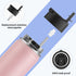 koodee 12 oz Stainless Steel Water Bottle, Double Wall Vacuum Insulated Flask with Wide Handle Straw Lid (Light Pink)