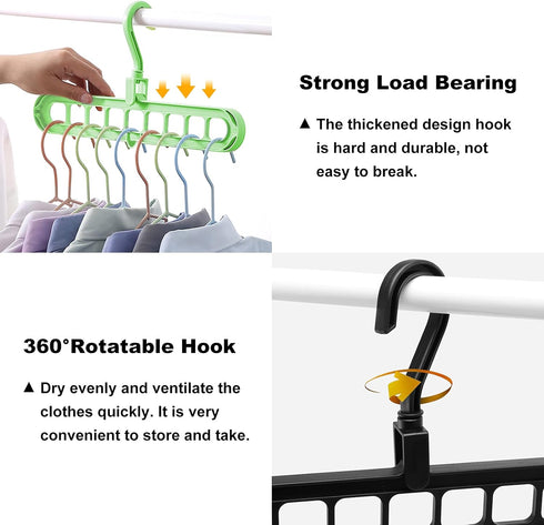 Closet Organizers and Storage, College Dorm Essentials, Multifunctional Magic Hangers with 9 Holes