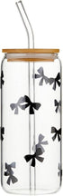 Glass Tumbler With Lid and Straw, 20-Ounce Glass Cup with Bamboo Lid