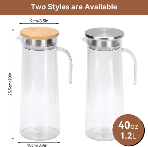 40 Oz Milk(1PCS, Acrylic Water Pitcher with Lid, Small Plastic Transparent Iced Tea Water Jug Drink Pitcher Beverage