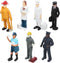 People Everyday Heroes Figurine Toys: 7pcs Human Figurine Pilot Postman Baker Mailman