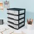 BYCY 4-Drawer Clear Stacking Desktop Organizer for Office Supplies, Stackable Plastic Storage Bins for Small Business &