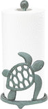 Coastal Sea Turtle Paper Towel Holder Ocean-Inspired Cast Iron Kitchen Dcor, Rustic