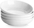 MALACASA 8.85" Large Pasta Bowls, 42 OZ White Salad and Soup Bowls Set of 4, Microwave & Dishwasher Safe