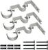 TLBTEK 3PCS Silver Curtain Rod Bracket, Heavy Duty Double Curtain Rod Hanging Brackets for Window, Bedroom, Home Drapery
