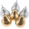 Meiwlong 6 PCS Fake Plastic Pear Silver Golden Decoration New Year Artificial Realistic