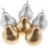 Meiwlong 6 PCS Fake Plastic Pear Silver Golden Decoration New Year Artificial Realistic