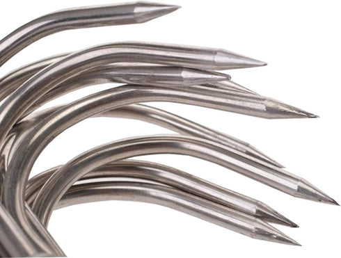Tinsow 4 PCS Stainless Steel Meat Hooks - 5.1 Inch S-Hook for Butcher Hook, Pot Hooks, Hanging Drying BBQ Grill