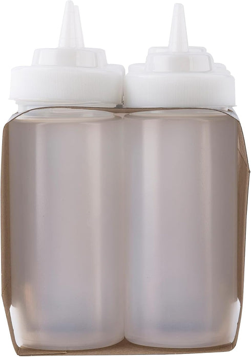 TableCraft C11663C White 16 Oz. Wide Squeeze Dispenser - 6 / PK