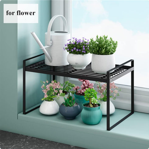Cabinet Shelf, 13" Kitchen Counter Shelf, Metal Wire Stackable Spice Rack for Kitchen Pantry Bathroom Storage