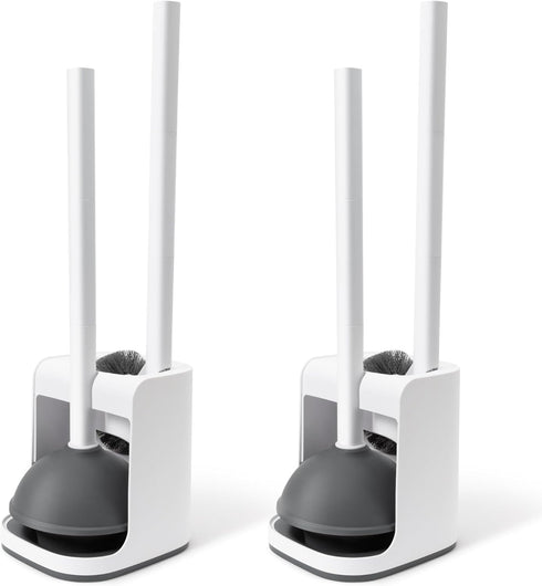 IVYROLL Toilet Brush and Plunger Set Hidden, S-Shaped Toilet Brush Plunger Combo