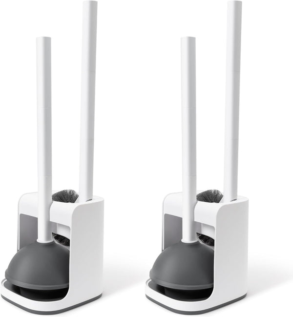 IVYROLL Toilet Brush and Plunger Set Hidden, S-Shaped Toilet Brush Plunger Combo