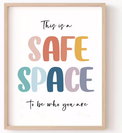 8x10 Inches NEXIHOO This Is a Safe Space Print Therapy Office & School Counselor Wall Art Boho Educational Decor