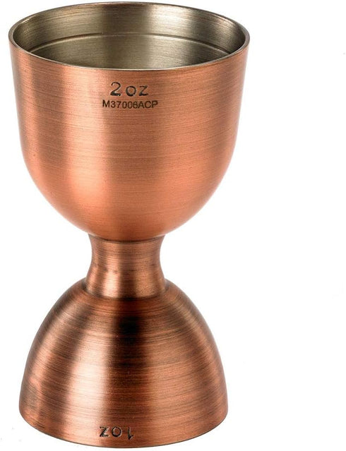 Barfly M37006ACP Heavy-Duty Bell Jigger, Straight Rim, 1 oz x 2 oz, Antique Copper