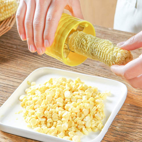 AKOAK 1 Pack Stainless Steel Corn Thresher, Corn Separator Kitchen Tool (Yellow)