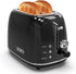 Toaster 2 Slice, Retro Stainless Steel Toaster with 6 Settings, 1.5 In Extra Wide Slots, Removable Crumb Tray, Bagel