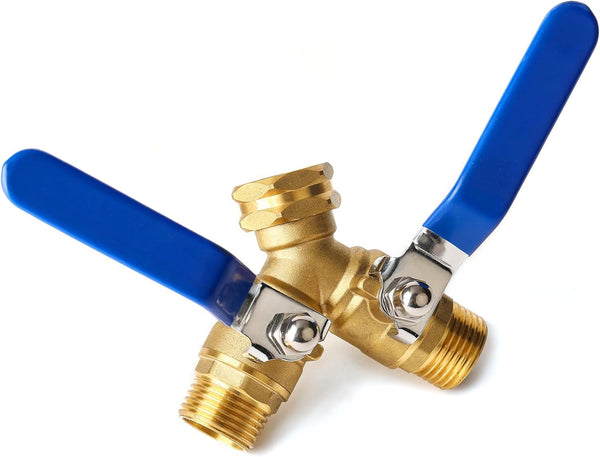 BILAL Garden Hose Splitter 2 Way Heavy Duty, Brass Faucet Adapter With Long