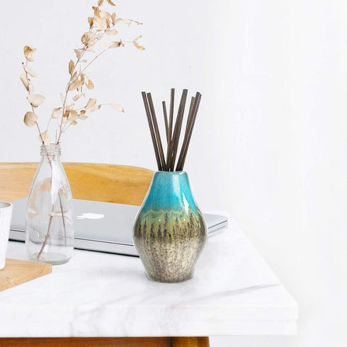Ocean Mist Reed Diffuser Set with Aromatherapy Oil Refill - Elegant Home Fragrance Gift for Bathroom, Kitchen