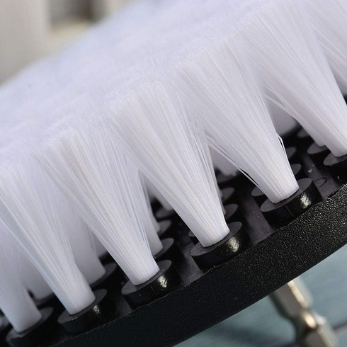 1 Pcs 5" White Drill Brush Attachment for Cleaning Carpet, Leather, and Upholstery Kit
