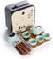 Hoobar Ceramic Kungfu Tea Set Travel Tea Set with Portable Teapot/Teacups/Tea Canister/Tea Tray