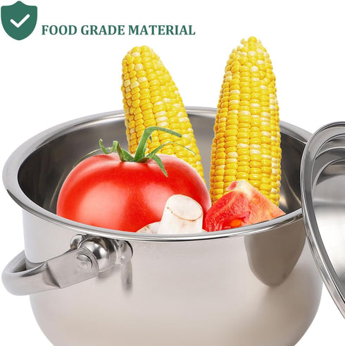 Stainless Steel Cooking Bowl Pasta Pan with Lids, Italian Pasta Cooking Pot, Egg Mixing Bowls, Sauce Pot with Lid,
