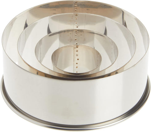 Ateco 4 Piece Round Cutters Set, Stainless Steel, Plain Edge in Graduated Sizes