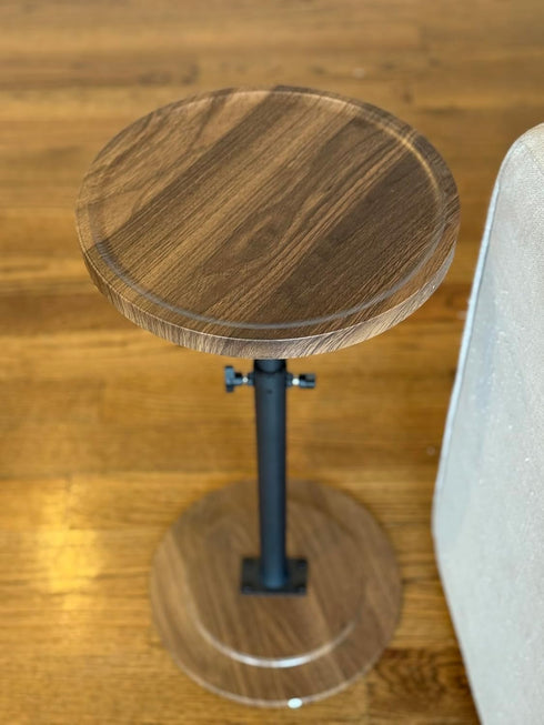 LAKEMID Small Round Side Table,Small Drink Tables,Height Adjustable Round End Table,Cocktail Table for Bathroom,Sofa