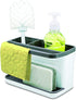 Glad Kitchen Sink Organizer Caddy, 2 Compartments for Sponge, Soap, and Dish Cloth with Drain Holes